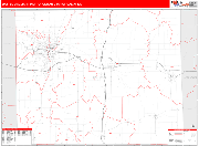 Battle Creek Metro Area Wall Map Red Line Style